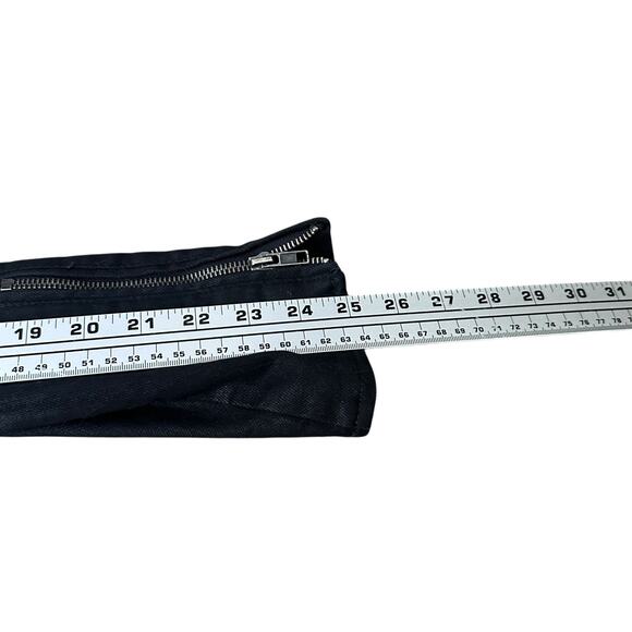 Free People Drape Front Moto Jacket Women’s 8 Black Denim Cotton Long Sleeve - Picture 10 of 11